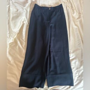J. Crew Black Wide-Leg Pants High-Waisted Cropped Size 6
